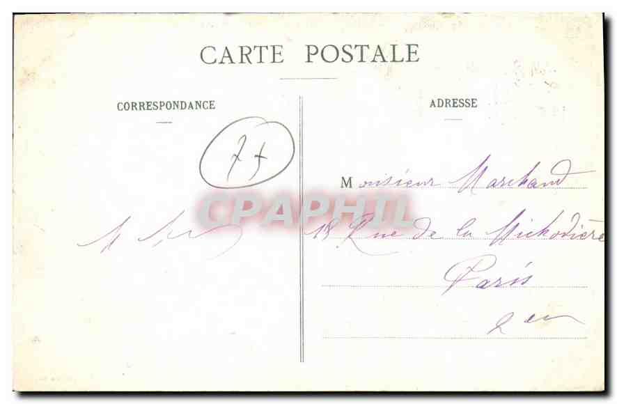 Palais de Fontainebleau — Chambre à coucher de Marie-Antoinette — éditeur anonyme, n° 62 — Verso