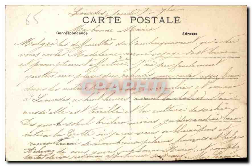 CPA Les Pyrenees Notre Dame de Lourdes  — Verso