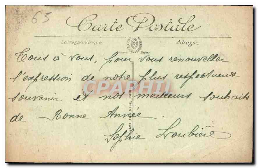 CPA Lourdes Vue plongeante  — Verso
