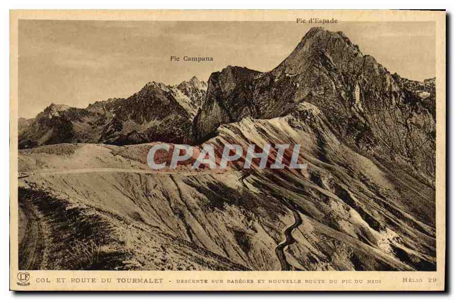 CPA Col et Route du Tourmalet 