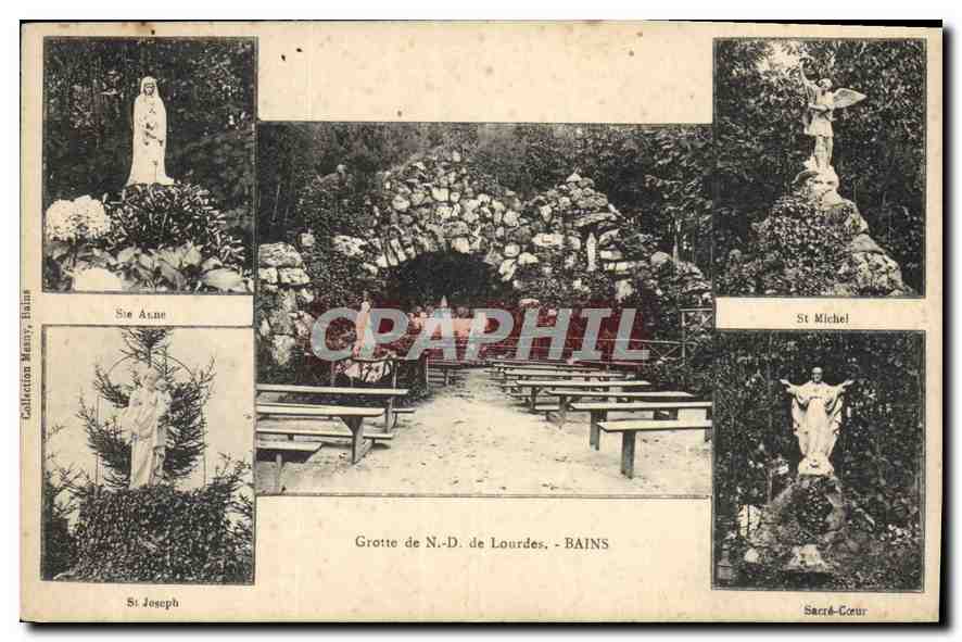 CPA Grotte de N D de Lourdes Bains 