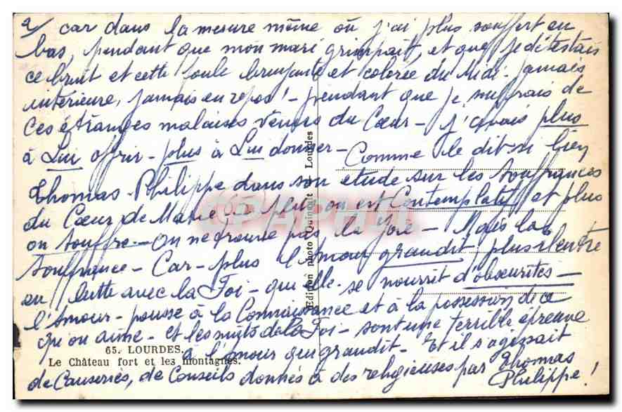 CPA Lourdes le Chateau fort et le Montagnes  — Rückseite