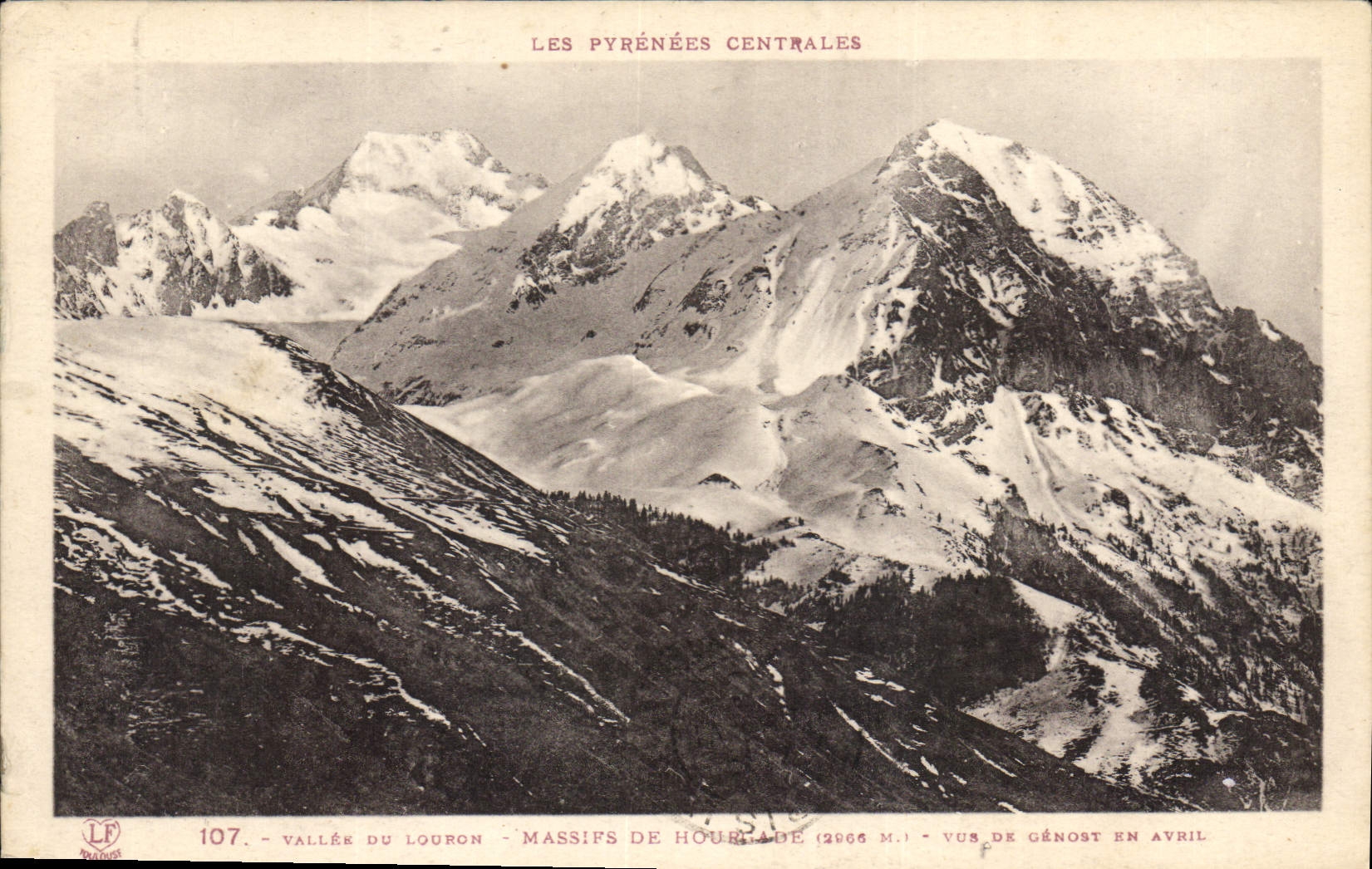 Massifs de Houriade (2866 m.) - Vallée du Louron - Les Pyrénées Centrales - vus de Génost en avril