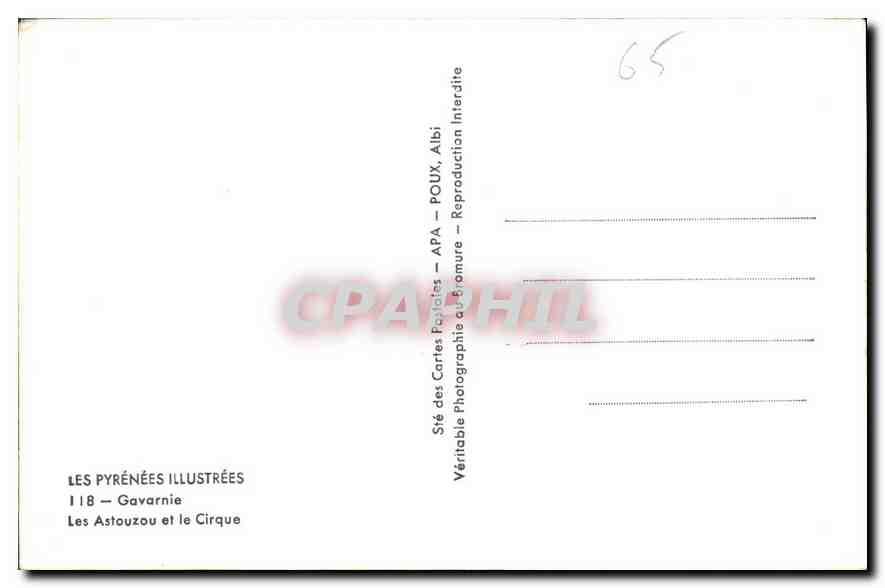 CPA Les Pyrenees Illustrees Gavarnie les Astouzou et le Cirque  — Verso