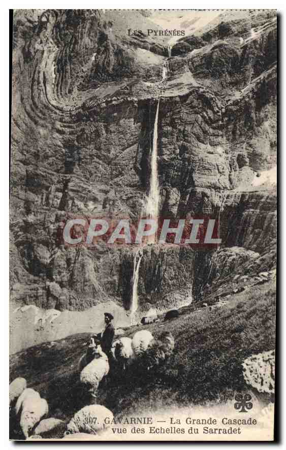 CPA Les Pyrenees Gavarnie la Grande Cascade vue des Echelles du Sarradet 