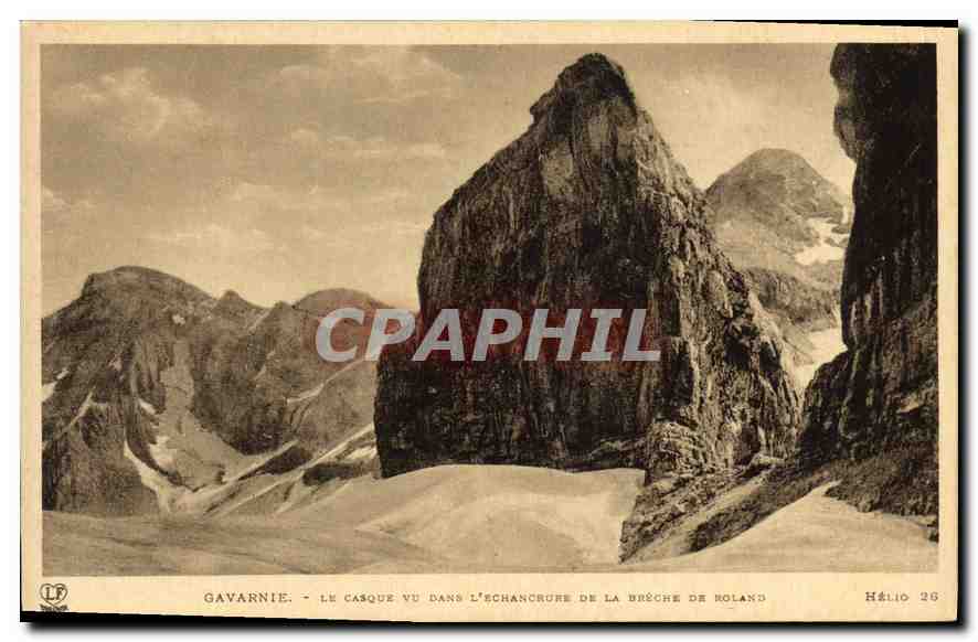 CPA Gavarnie le Casque vu dans l'Echancrure de la breche de Roland 