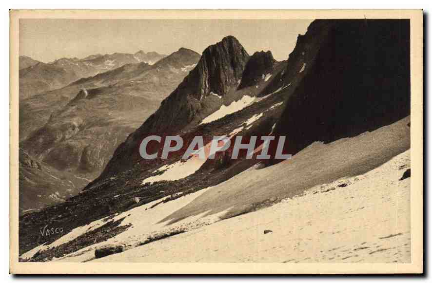 CPA Gavarnie les Sarragets vus du Glacier du Taillon au fond le Pic Long 