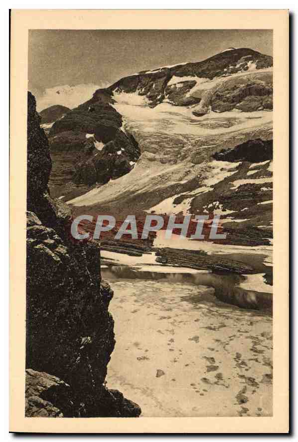 CPA Gavarnie le Mont Perdu et le Lac Glace vus de la Breche de Tuquerouge 