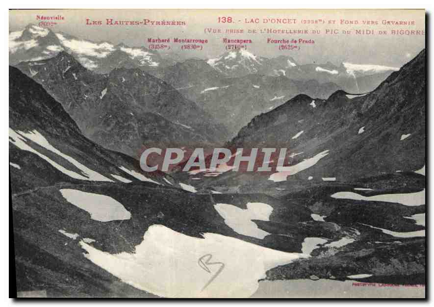 Lac d'Onzet et fond vers Gavarnie — Vue prise de l'hôtel de Prada — Néouvielle, série 138