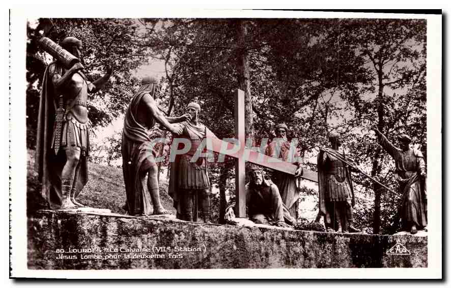 CPA Lourdes le Calvaire VII station Jesus tombe pour la deuxieme fois 