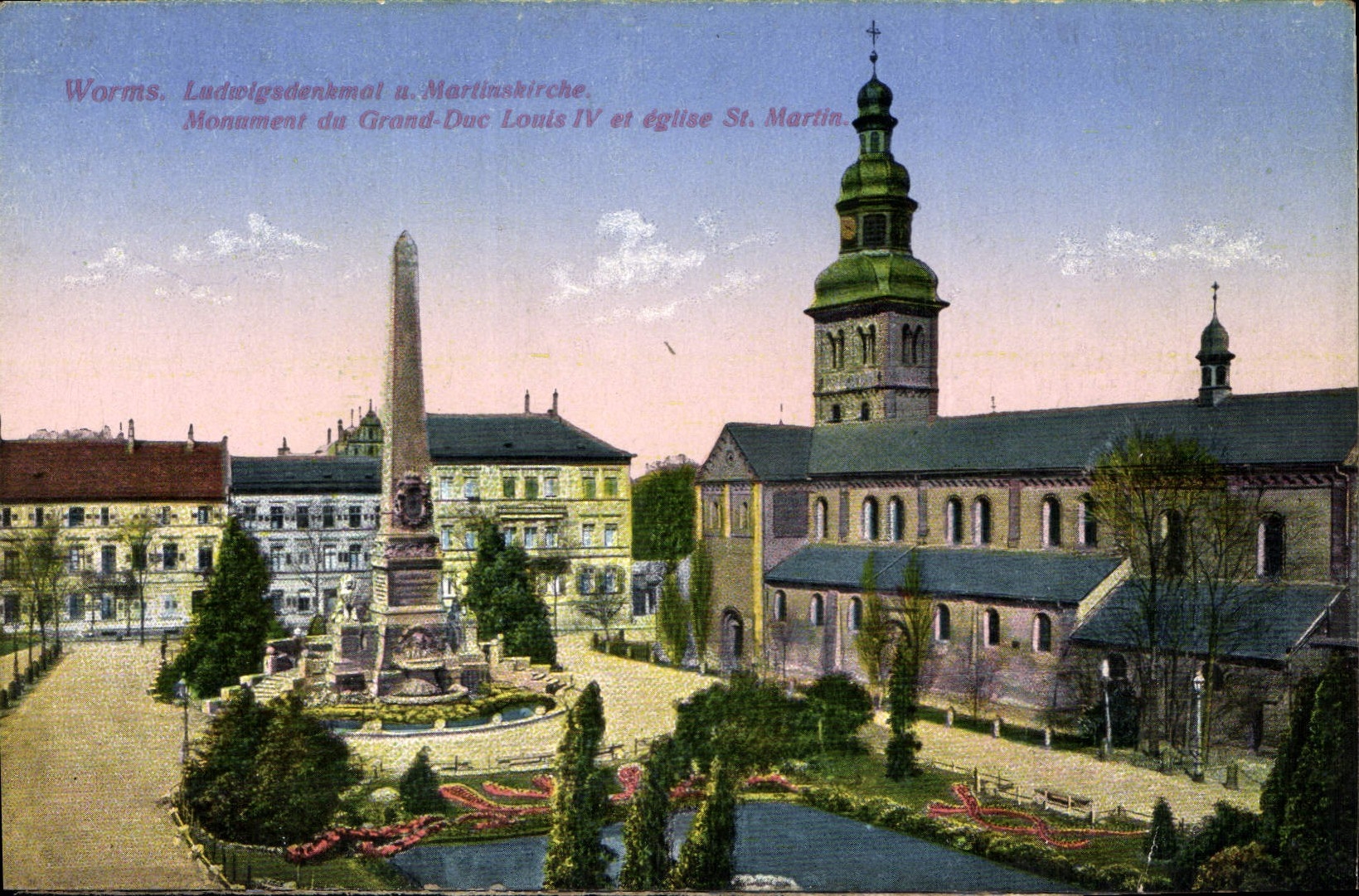 Worms, Monument du Grand-Duc Louis IV et église St. Martin — éditeur non identifié, n° de série non visible