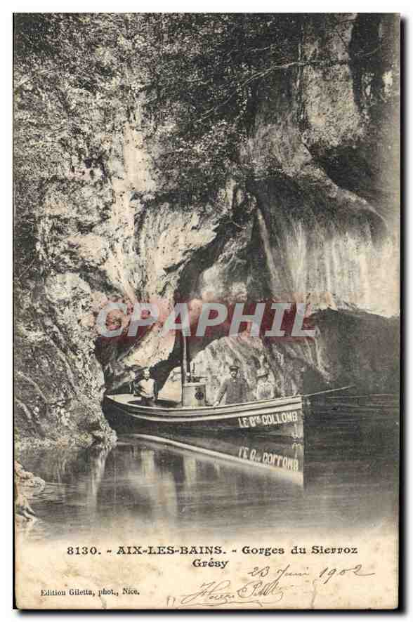 CPA Aix les Bains Gorges du Sierroz Gresy Bateau