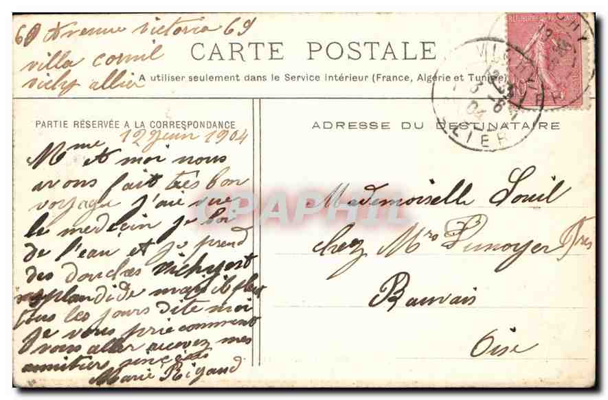 CPA Vichy source de l'Hopital  — Rückseite