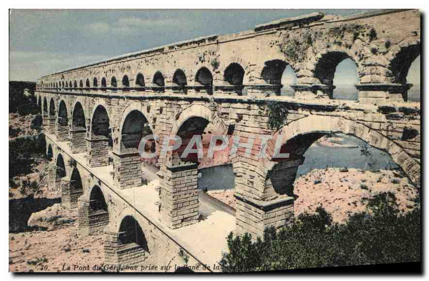 CPA Le Pont du Gard vue prise sur la flanc  — Rückseite