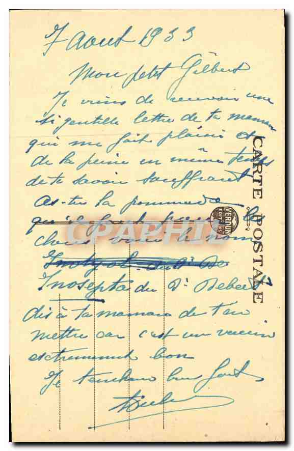 CPA Montfaucon Le Monument Americain  — Rückseite