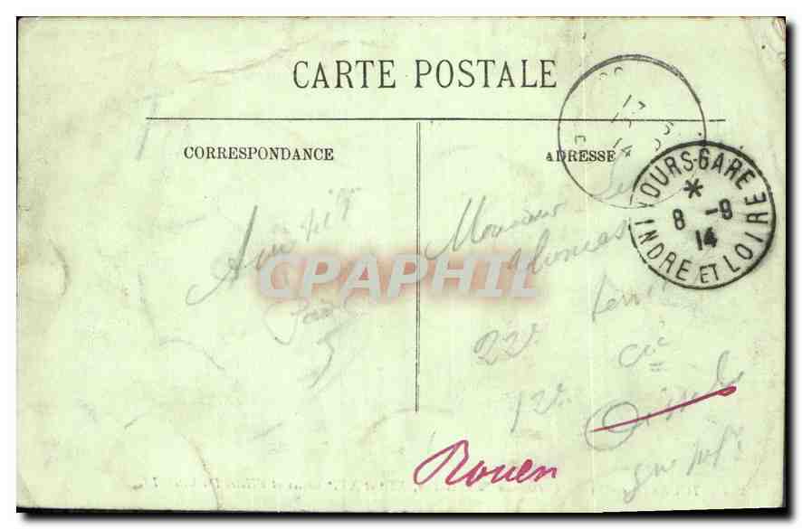 CPA Tours I et L la Cathedrale Saint Gatien XII et XVI siecle et l'Hotel Duchatel  — Verso