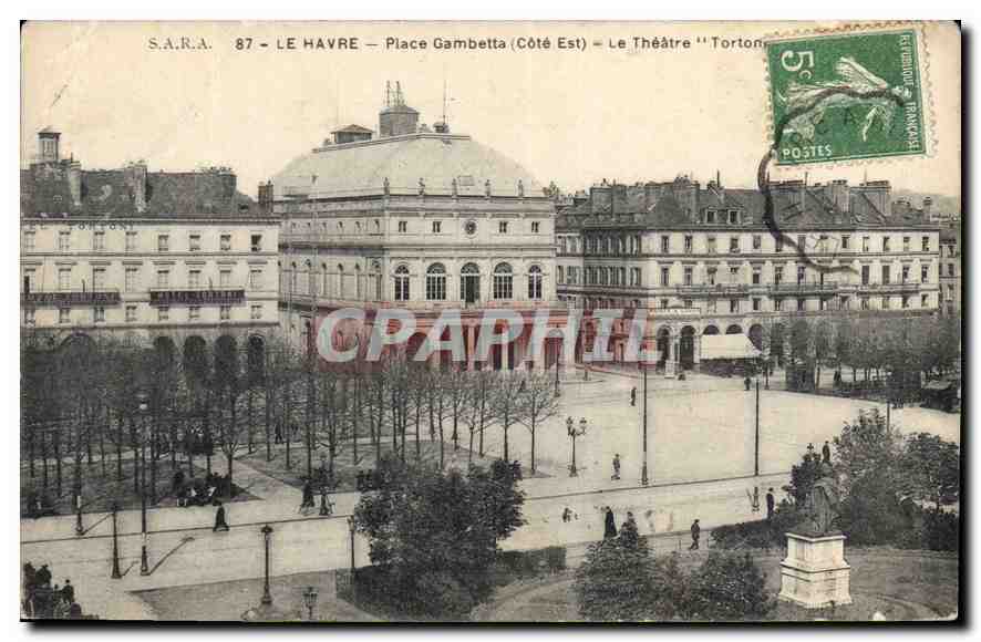 Le Havre — Place Gambetta (Côté Est) — Le Théâtre 'Tortonne'