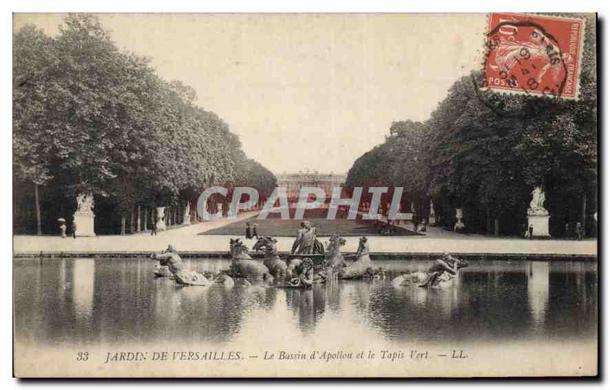 CPA Jardin de Versailles le Bassin d'Apollon et le Tapis Vert 