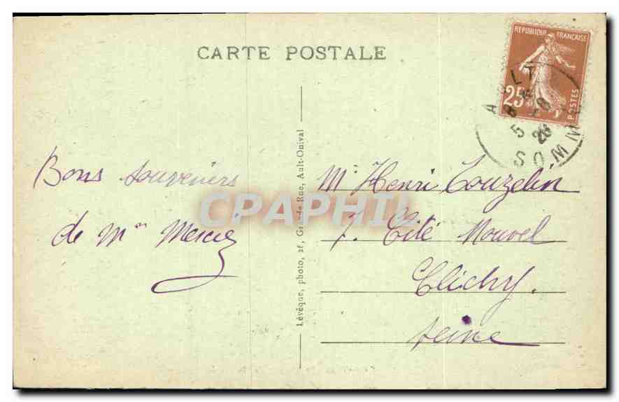 CPA Ault Onival le Chemin des Douaniers  — Back