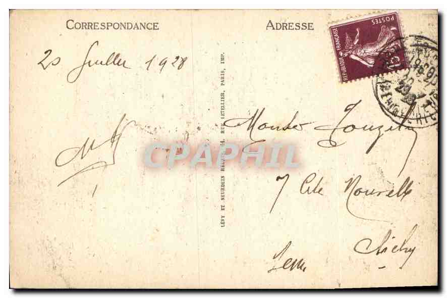 CPA Le Treport l'Esplanade et le Casino  side-car Moto — Rückseite