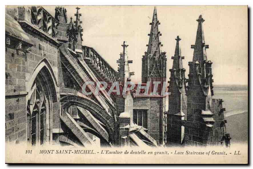 CPA Mont Saint Michel l'Escalier de dentelle en granit 