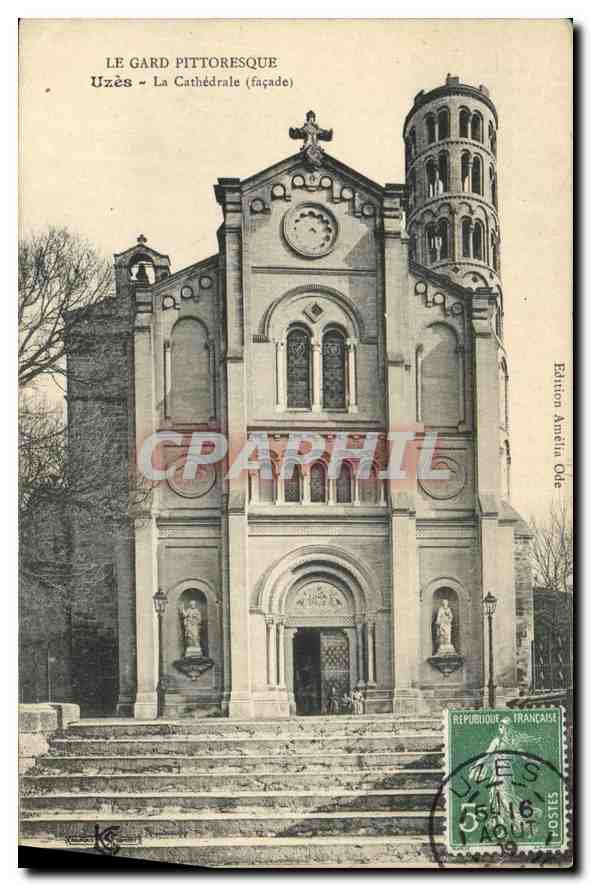 CPA Le Gard Pittoresque Uzes la Cathedrale Facade 