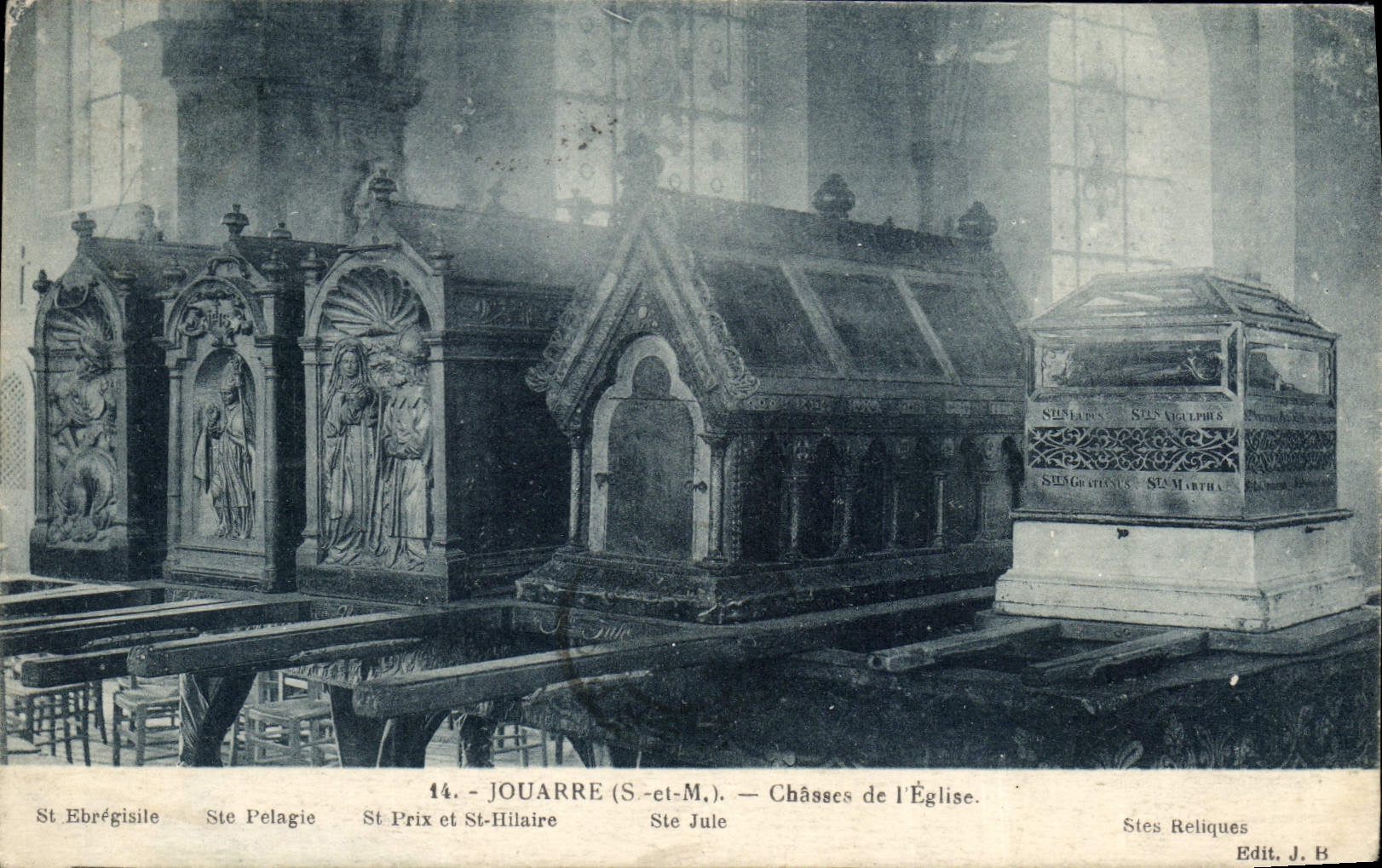 Jouarre (S.-et-M.) — Châsses de l'Église — Sts Ebrégisile, Ste Pelagie, St Prix et St Hilaire, Ste Jule, Stes Reliques