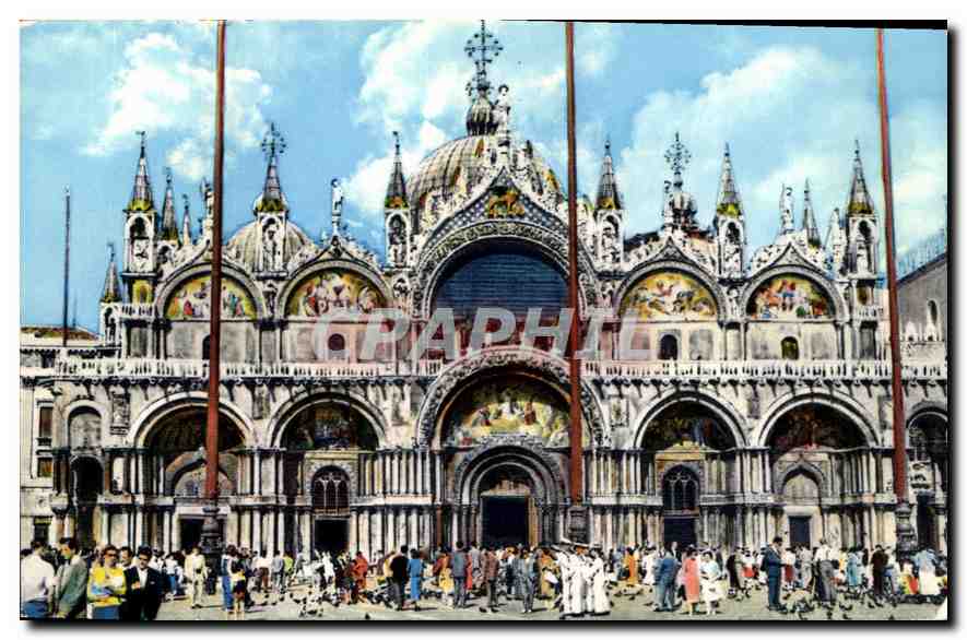 CPA Venezia Basilique de St Marc la Facade 