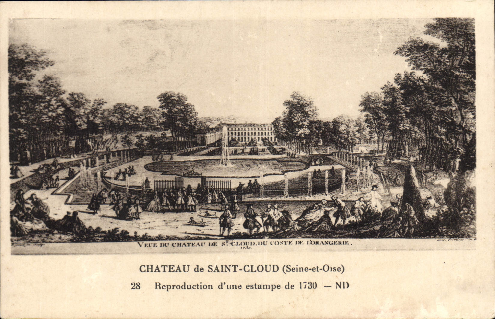 CPA Chateau de Saint Cloud Seine et Oise Reproduction d'une estampe de 1730 