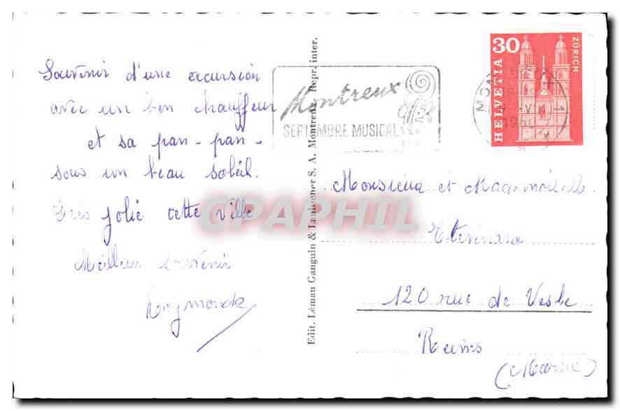 CPA Montreux Territet et les Dents du Midi  — Rückseite