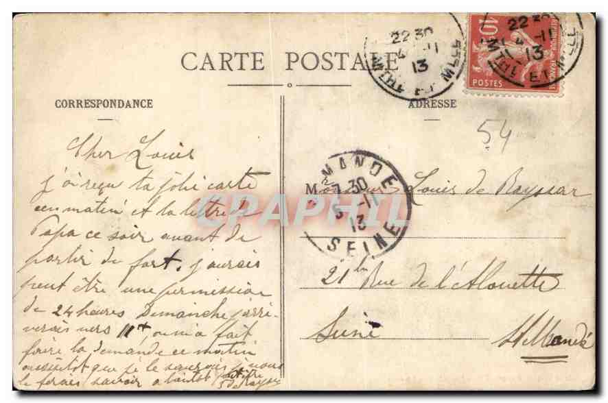 Toul pittoresque — Vue générale prise de Saint-Gengoult, au fond l'Hôtel de Ville, la Cathédrale — Éditeur : Bricquet, imprimeur à Toul — Rückseite