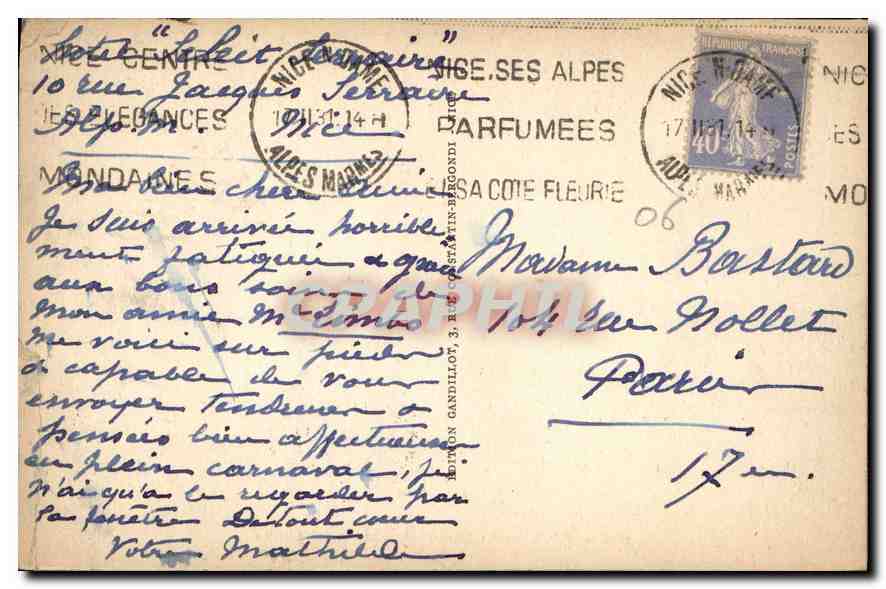 CPA Nice la Jetee Promenade et les Jardins  — Rückseite