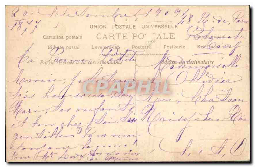 CPA Enfant — Rückseite