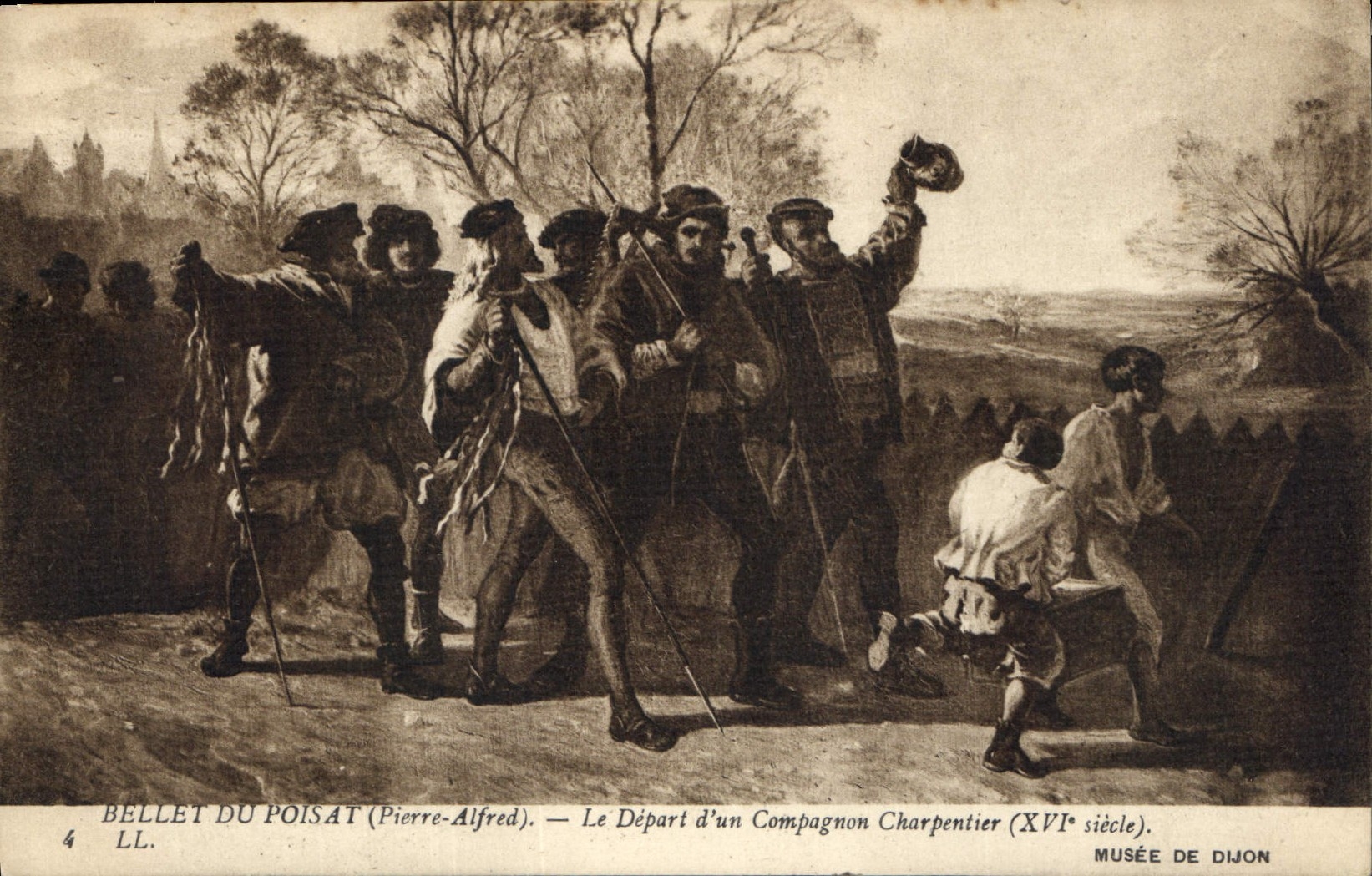 CPA Bellet du Poisat Pierre Alfred le Depart d'un Compagnon Charpentier XVi siecle Musee de Dijon 