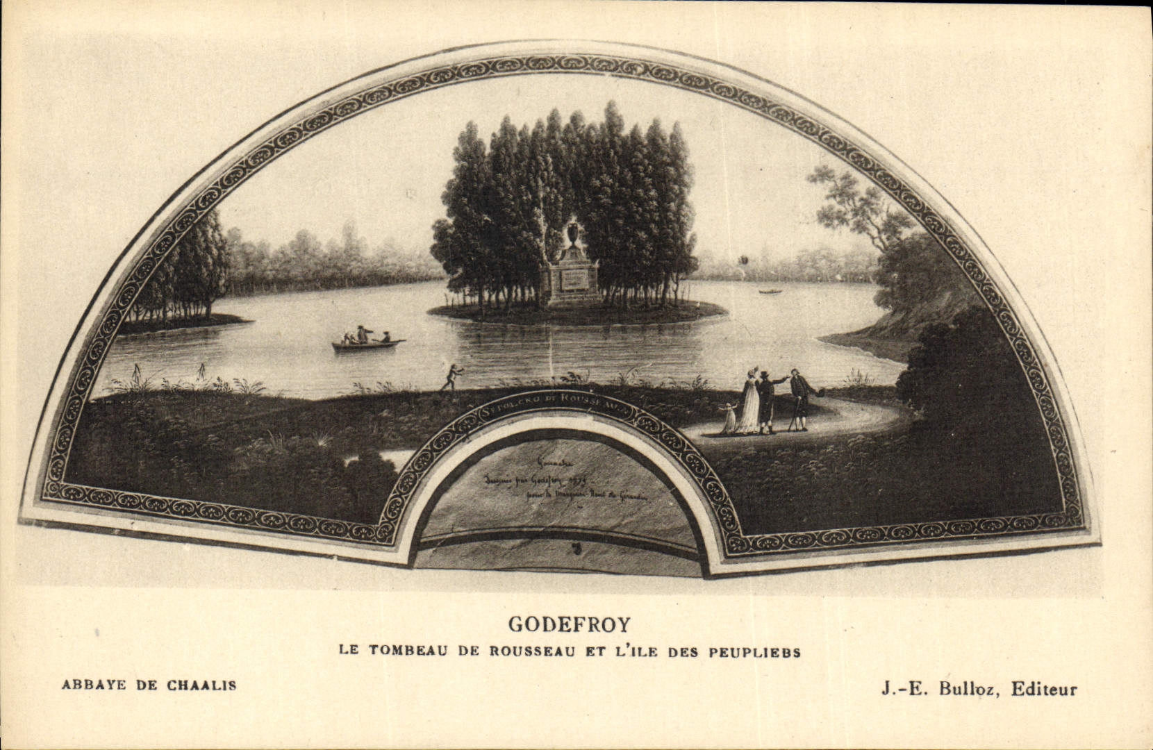 Abbaye de Chaalis — Le tombeau de Rousseau et l'île des Peupliers — J.-E. Bulloz, Editeur