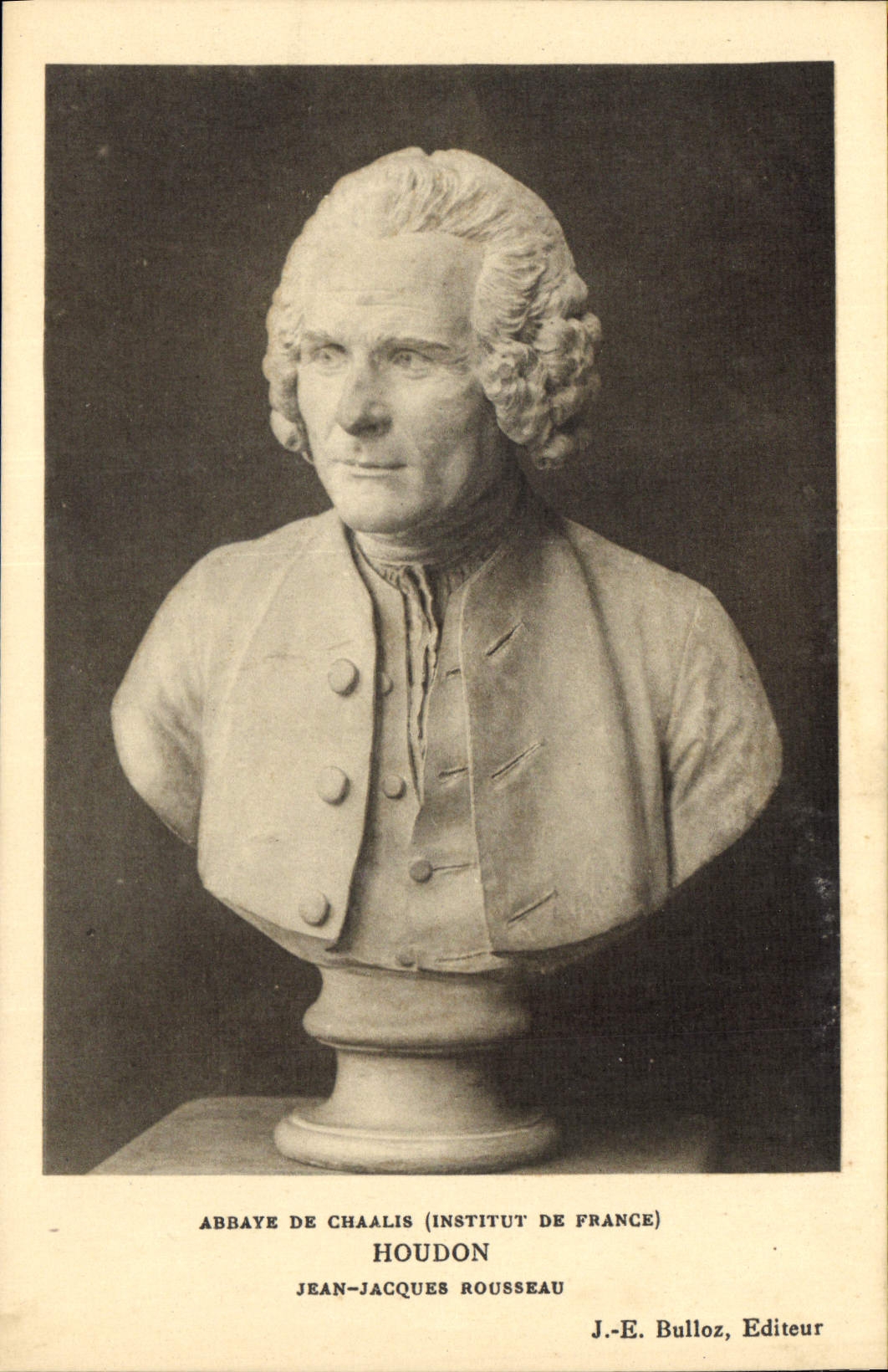 Buste de Jean-Jacques Rousseau — Abbaye de Chaalis (Institut de France) — J.-E. Bulloz, Éditeur