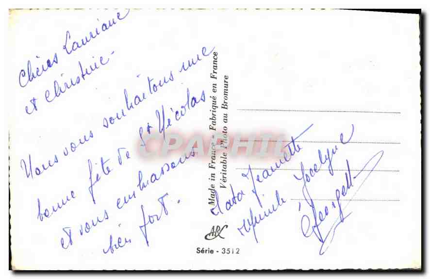CPA St Nicolas Enfants — Verso