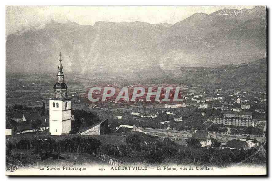 REPRO La Savoie Pittoresque Albertville la Plaine vue de Conflans 