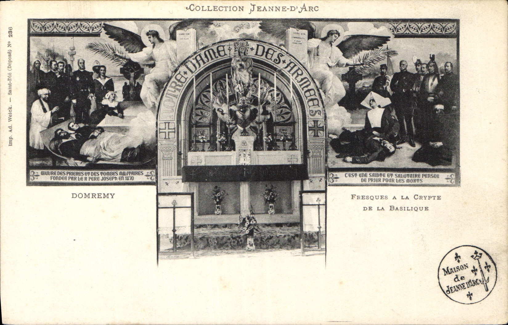 Cripta de la Basílica en Domremy — Frescos y guarnición de oraciones — Colección Juana de Arco
