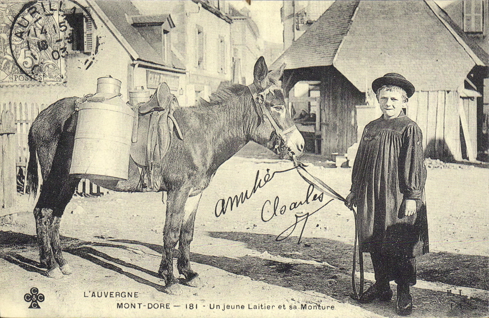 Mont-Dore — Un jeune laitier et sa monture — C.C. & C. n°181