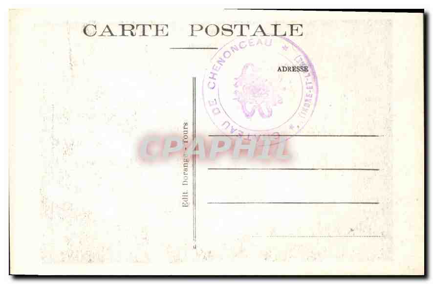 CPA Chenonceau I et L Le Chateau Monument historique l'Education de l'Amour par la Correge  — Rückseite