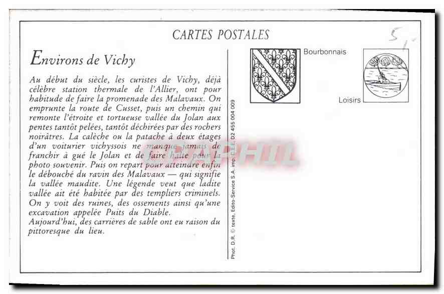 REPRO Environs de Vichy Route des Malavaux Passage d'un gue  — Rückseite