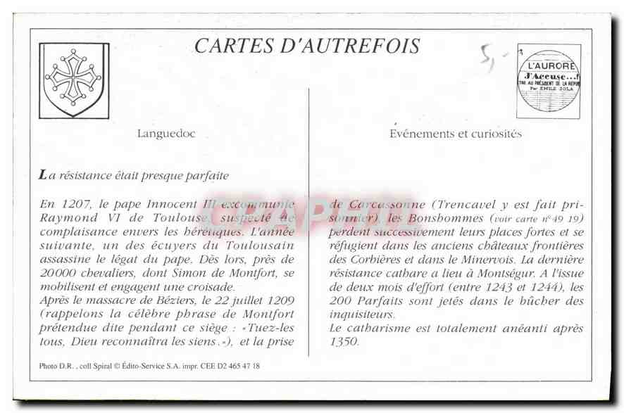 REPRO Ruines du Chateau de Montsegur sur un Roc XIVs  — Rückseite