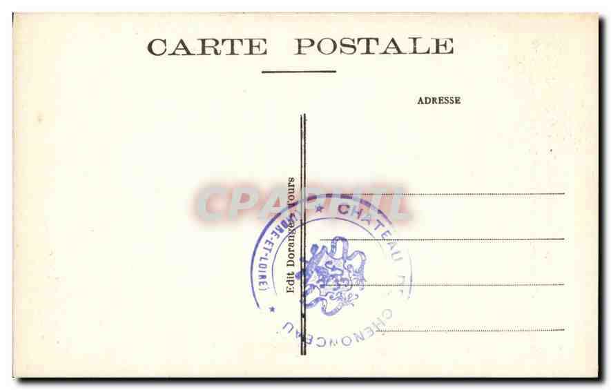 CPA Chenonceau I et L Le Chateau Portrait de Mme Dupin Attribue a Nattier  — Rückseite