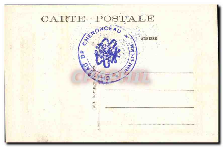CPA Chenonceau I et L le Chateau Monument historique l'Education de l'Amour par le Correge  — Rückseite