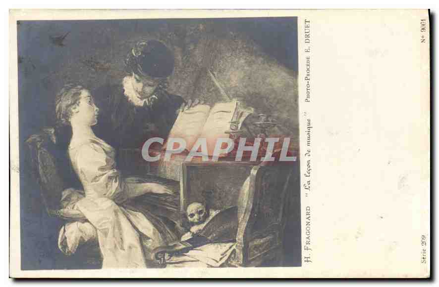 Die Musikstunde — H. Fragonard — Photo-Pauchard, Serie 209, Nr. 8061