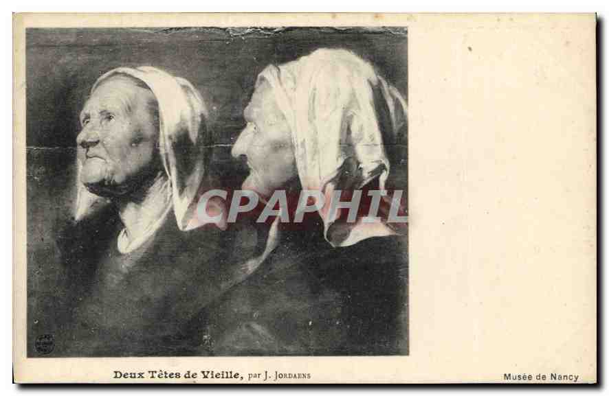CPA Deux Tetes de Vieille par J Jordaens Musee de Nancy 