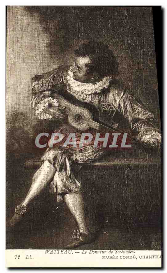 Watteau — Der Serenaden-Spieler — Musée Condé, Chantilly