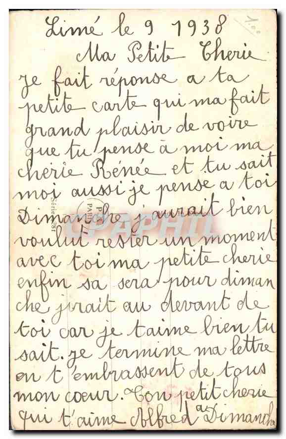 CPA Un coeur a l'autre uni Femme — Verso