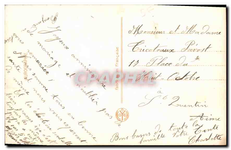 CPA Anniversaire Femme — Verso